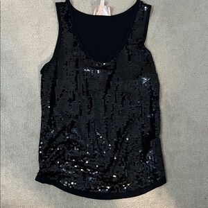 Philosophy Black Sequin Tank Top